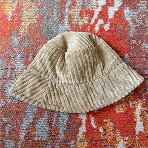 Beige Corduroy Bucket Hat